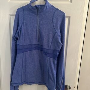Lululemon Run Full Tilt Half zip long sleeve - in cornflower blue RARE- size 12